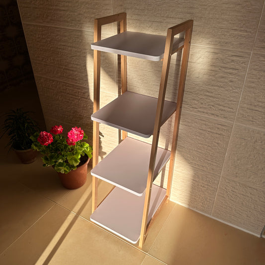 رف من 4 طبقات من خشب الزان وخشب الفوركس