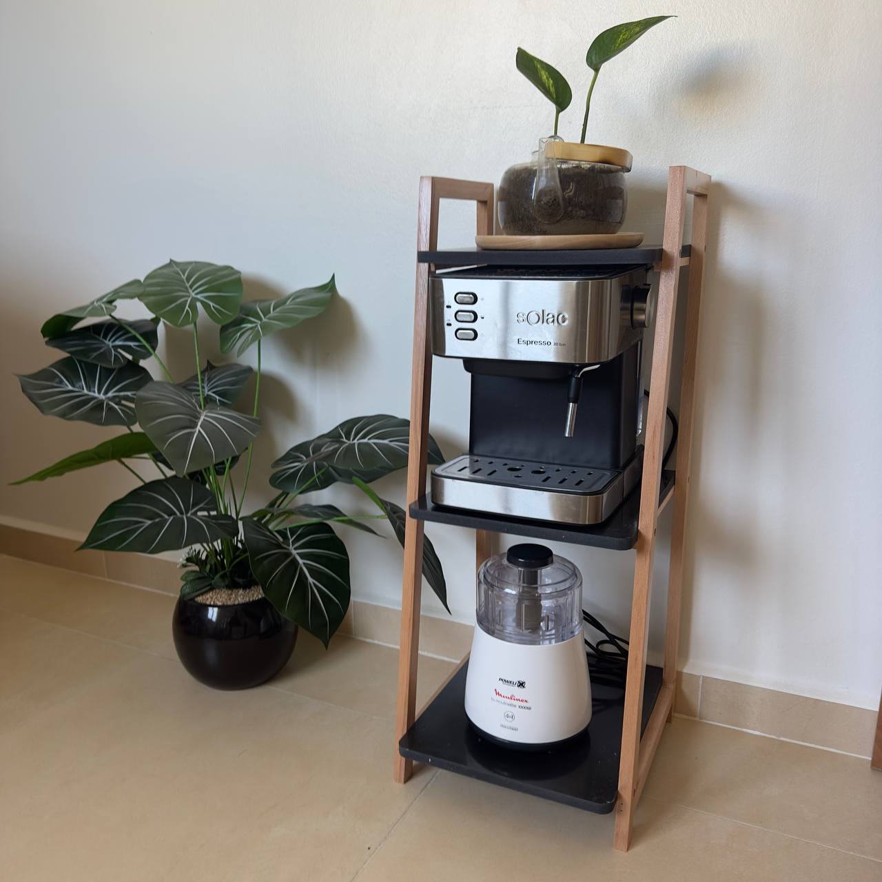 رف من 4 طبقات من خشب الزان وخشب الفوركس