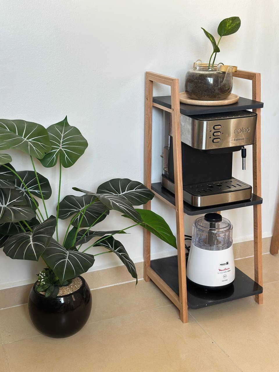 رف من 4 طبقات من خشب الزان وخشب الفوركس