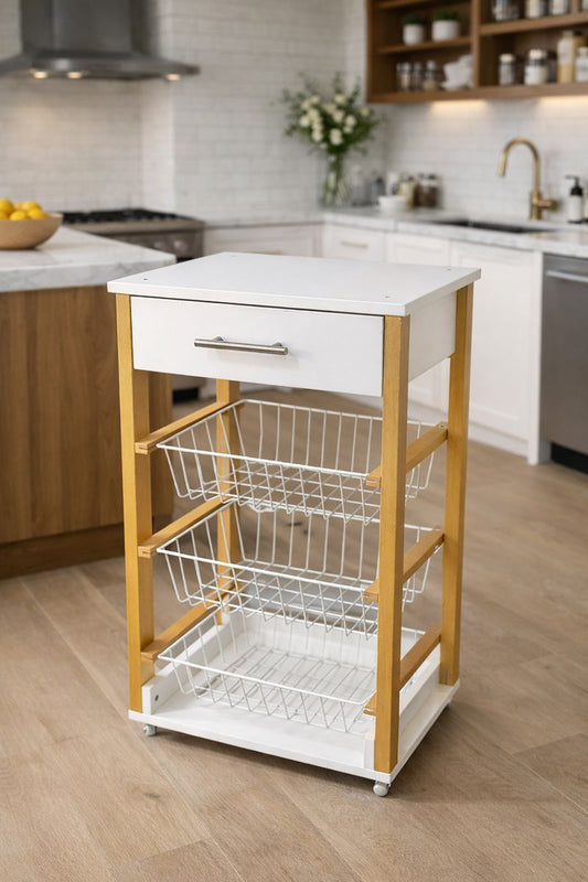 Chariot de légumes en bois hêtre