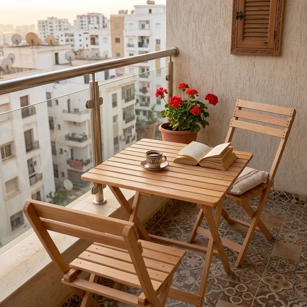 Table de jardin 100% en bois hêtre
