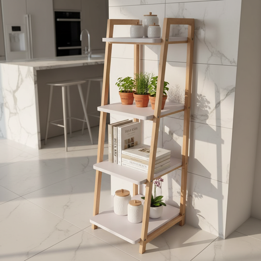 رف من 4 طبقات من خشب الزان وخشب الفوركس