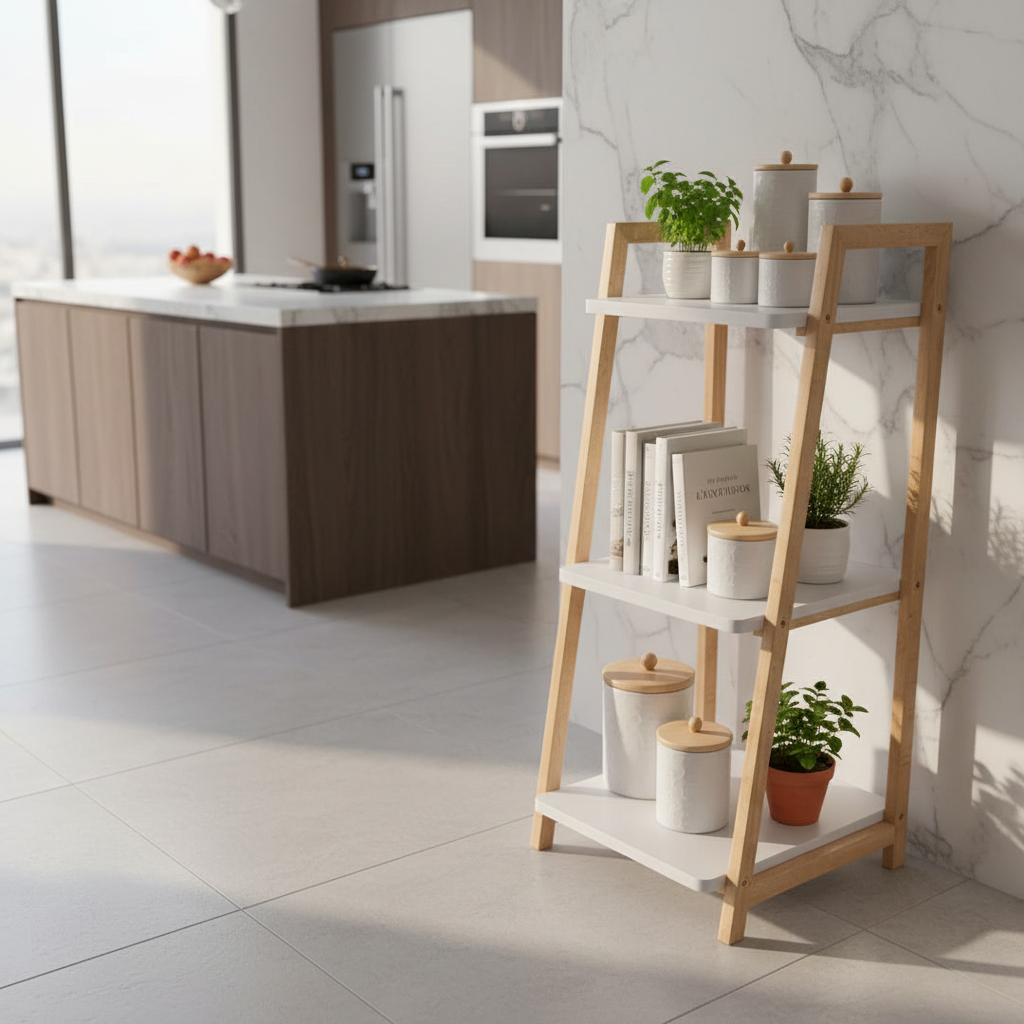 رف من 4 طبقات من خشب الزان وخشب الفوركس