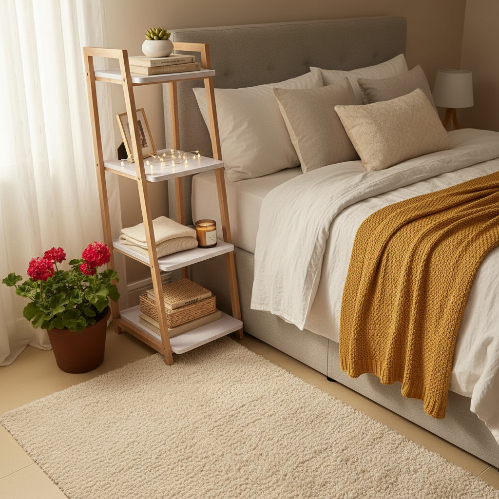 رف من 4 طبقات من خشب الزان وخشب الفوركس