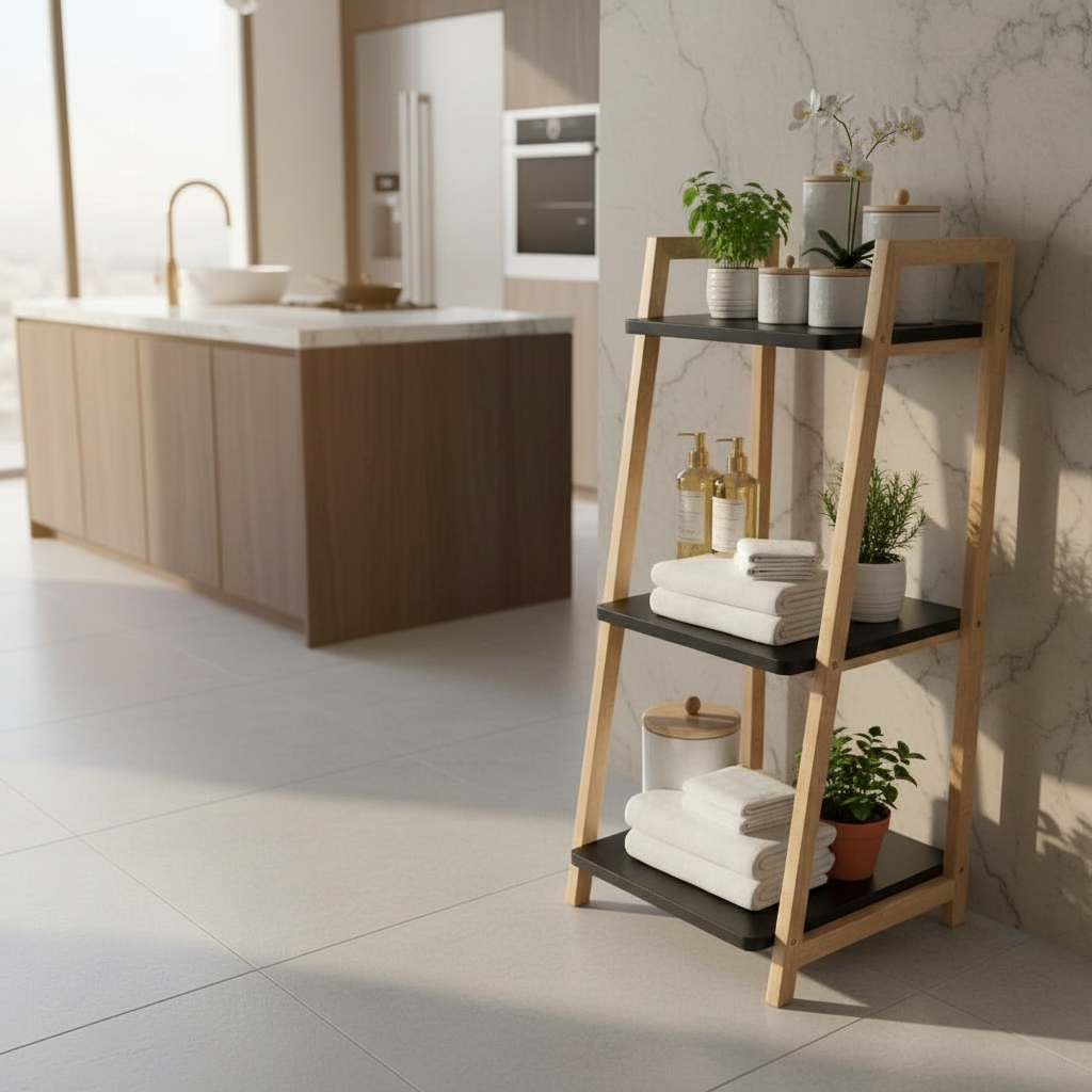 رف من 4 طبقات من خشب الزان وخشب الفوركس