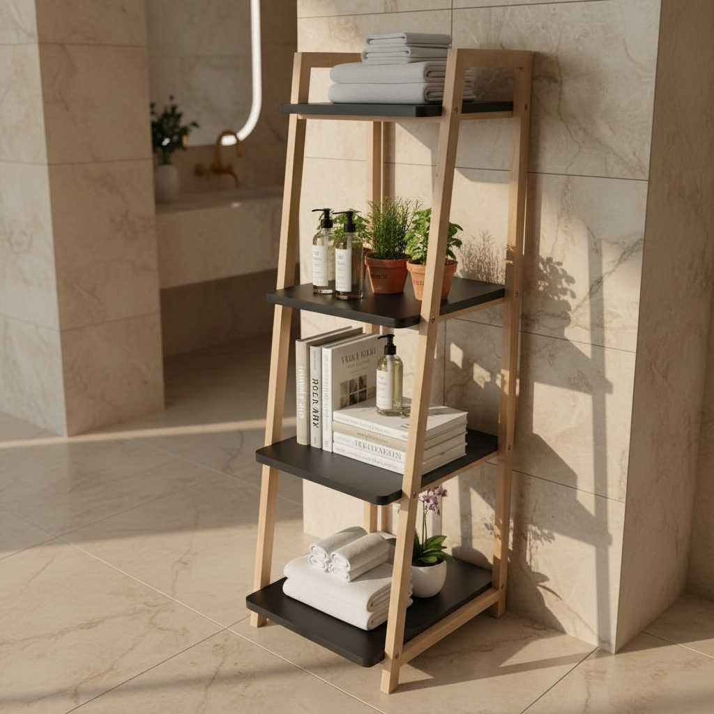 رف من 4 طبقات من خشب الزان وخشب الفوركس