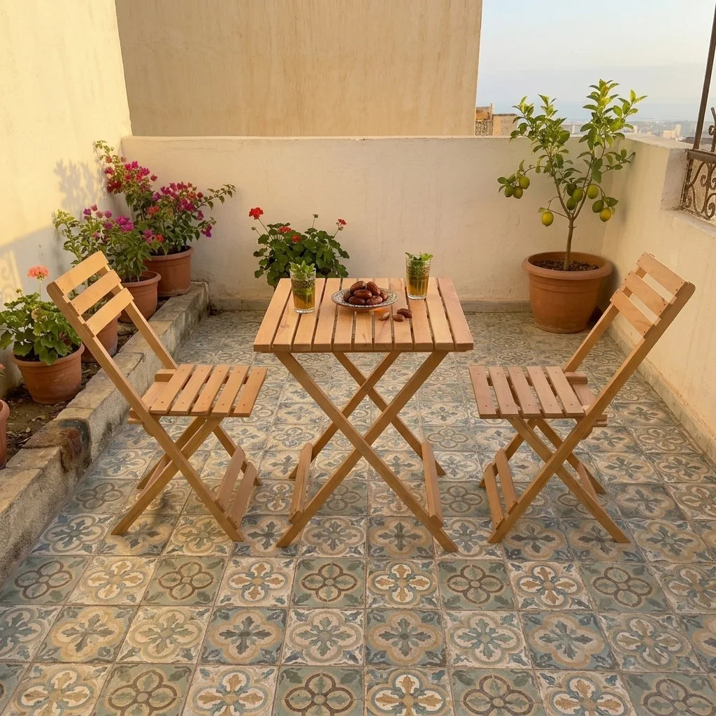Table de jardin 100% en bois hêtre