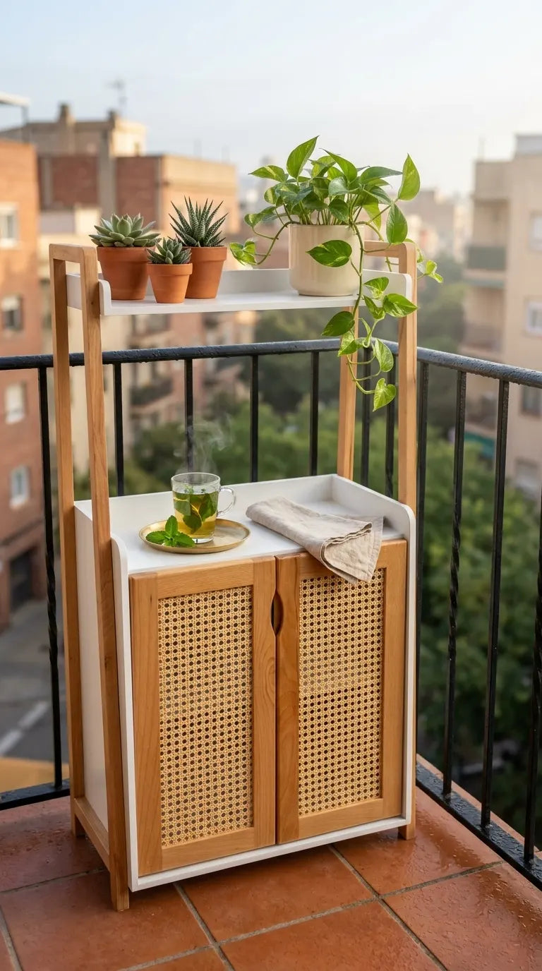 Grand meuble salle de bain avec Cannage