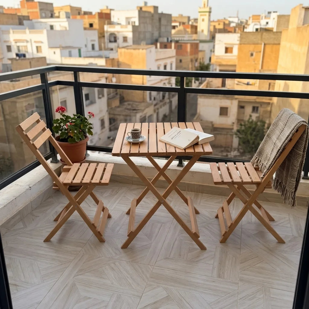 Table de jardin 100% en bois hêtre