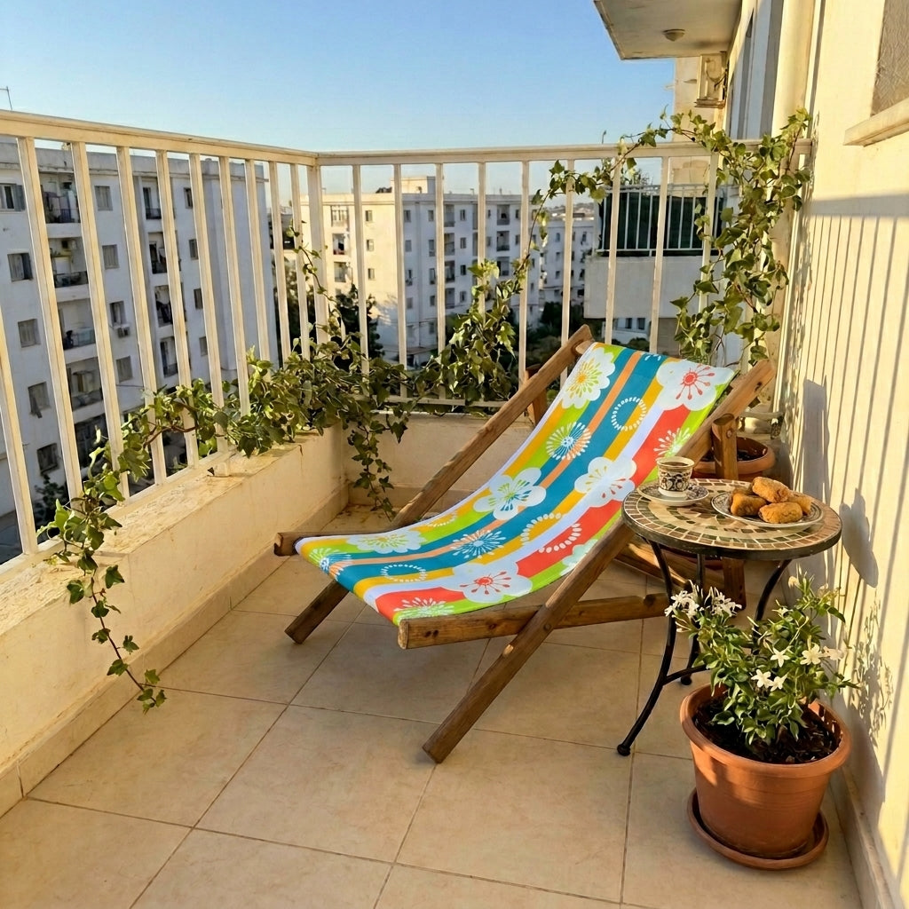 Table de plage en bois rouge